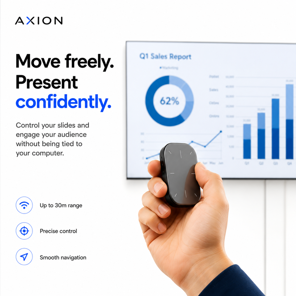 AXION™ Smart Detachable Air Mouse & Presentation Controller